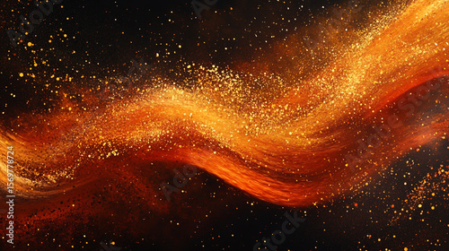 Abstract background featuring black, brown, red, burnt orange, amber, yellow, gold, and white tones. Smooth gradient blend with fluid motion, soft blur, and dynamic light effects.