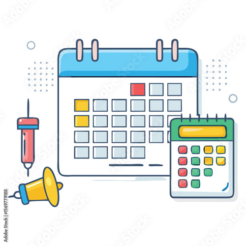 Calendar reminder schedule event planning appointment date time management organization concept design