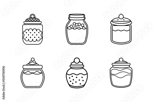treat jar line art vector illustration