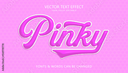 Pink text effect, Editable 3d style