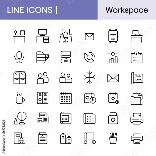 This vector icon set features flat business and finance symbols for web and mobile design