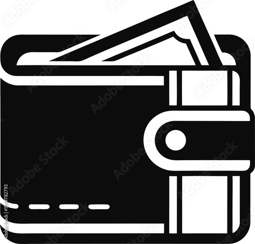 Black Wallet with Money Icon