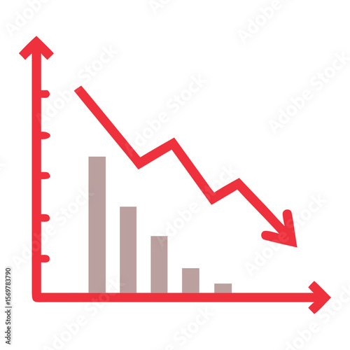 Understanding the downward trend: a visual representation of declining sales and negative growth chart