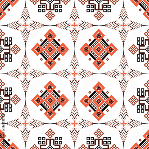 Geometric Ethnic pattern,
Native American tribal fabric, tile, carpet, vector,
illustration design, on background, Pattern fabric pixel, design for background, clothing, decorative, drapery, cloth