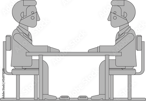 vector illustration design of two friends having a meeting to plan a robbery 