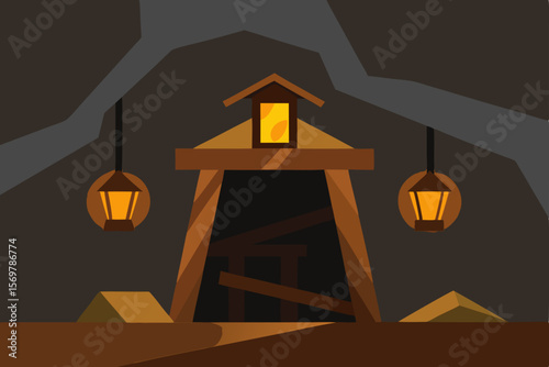 Halloween pumpkin lanterns adorn the windows and roofs of a festive house, an iconic symbol of the holiday's design