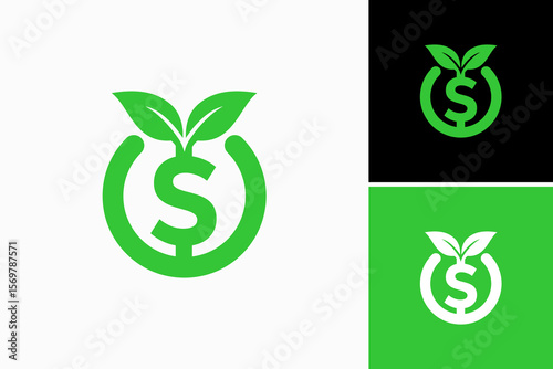 Money Leaf Vector Logo Premium 