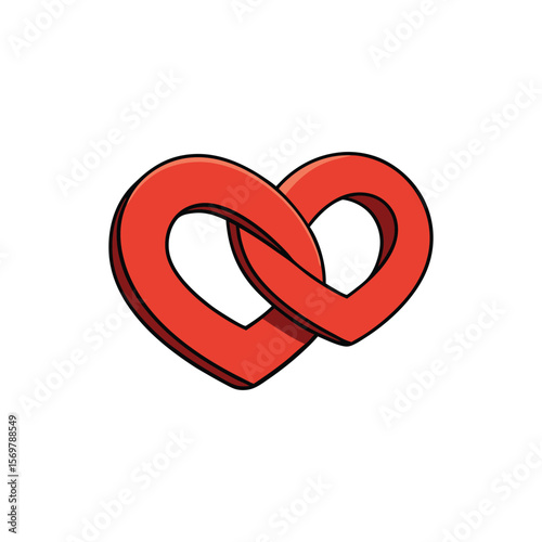 A red infinity heart symbol represents eternal love