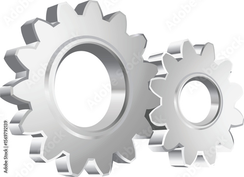 vector illustration of steel gear wheel symbol logo icon design as a mascot of hard work in industrial companies