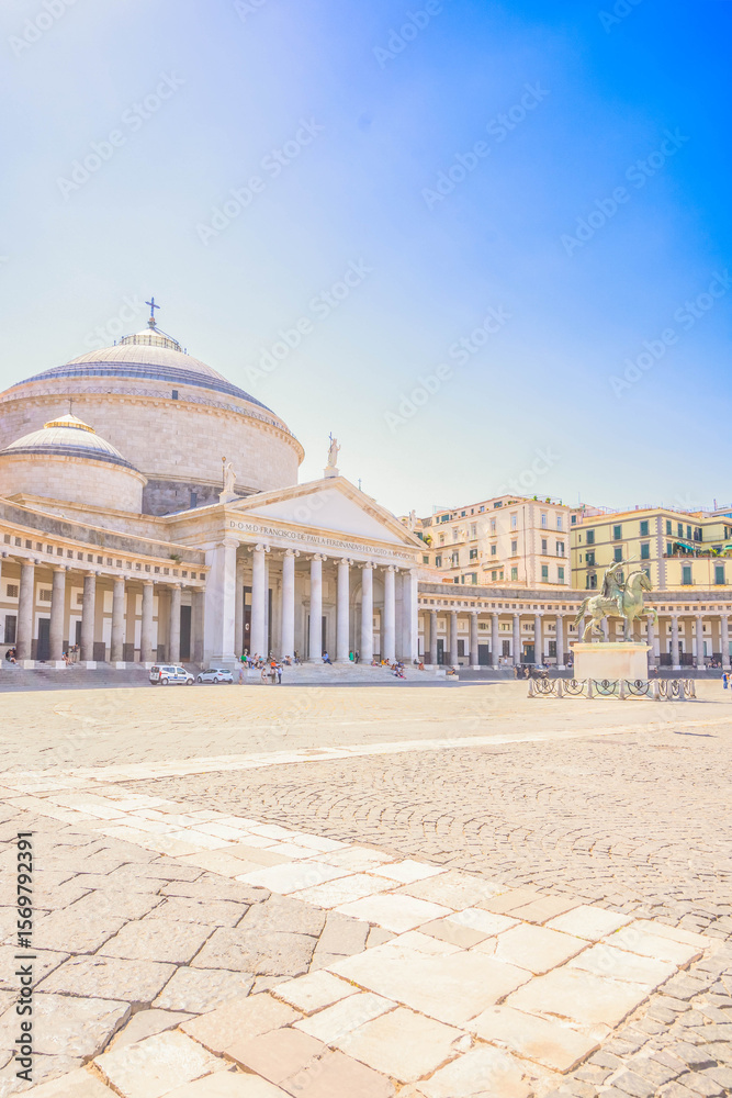 Obraz premium Piazza del Plebiscito, Naples Italy