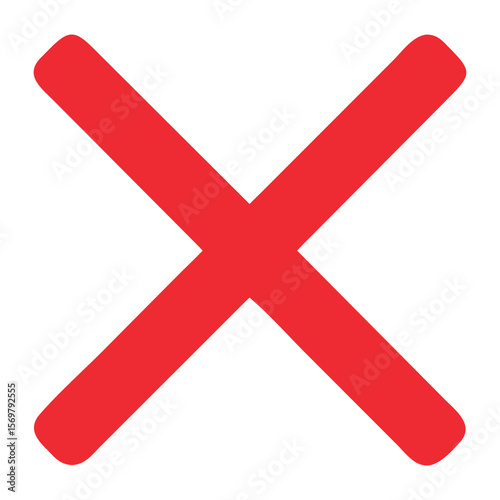 Red x mark symbol graphic error sign cross out reject icon cancel delete close wrong button isolated