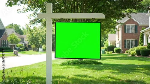 Green Screen Real Estate Sign Perfect for Your Next Video Project
