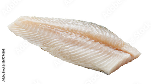 Fresh raw fish fillet isolated on transparent background for cooking