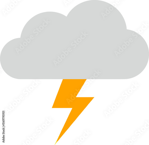 Thunderstorm cloud with lightning strike natural phenomenon