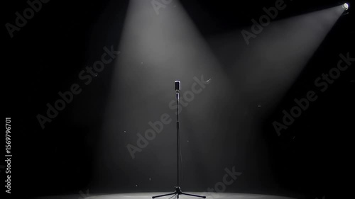 Spotlight on a Single Microphone A Stage Ready for Performance