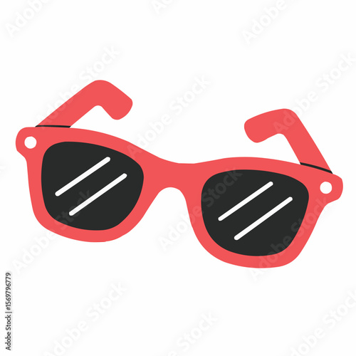 red glasses isolated on white background