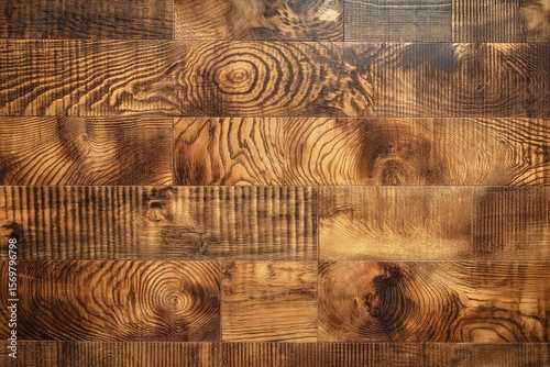 Brown Wood Texture Showing Knots and Grain Pattern Forming a Vertical Background