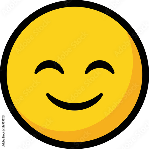 Happy Face Emoji With Closed Eyes and Smiling Mouth