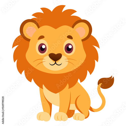 Powerful Lion Close-Up - African Lion Vector Art