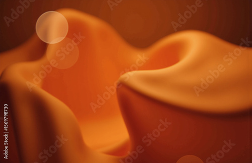 Soft satin fabric with warm light and circular bokeh