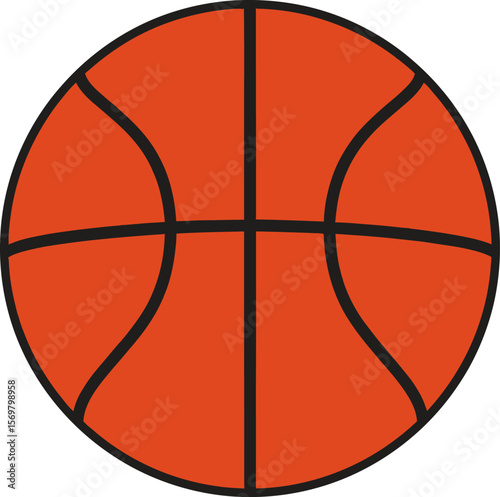 Close up of a classic orange basketball with black seams and lines