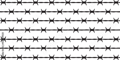 seamless barbed wire vector pattern for security and fencing design projects