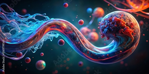 Surreal Microscopic Blood Sample: Helicobacter Pylori Infection Diagnosis