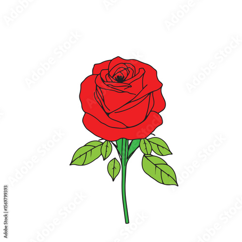 Rose bouquet in minimalist line art vector design concept illustration.