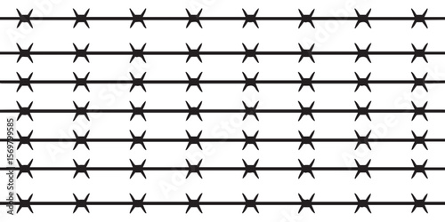 barbed wire vector background seamless texture for border, obstacle and defense layouts