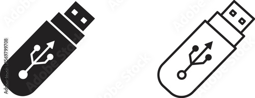 Usb drive vector icon illustration, flash memory stick symbol, portable storage device, data transfer vector