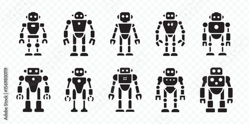 futuristic robot vector bundle with mechanical automaton android cyborg drone and robotics elements ideal for tech and industry