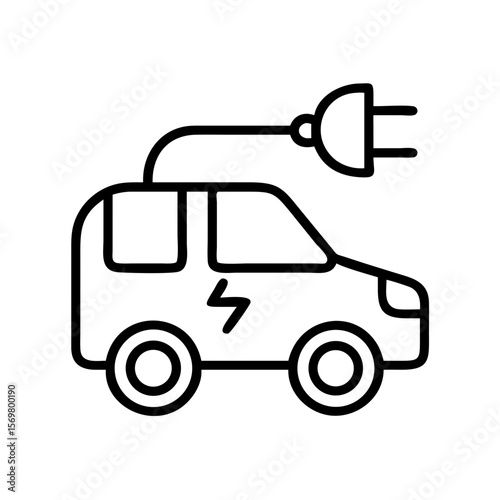 Electric vehicle charging station icon ev car plug in eco friendly transport renewable energy vehicle