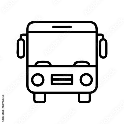 Outline bus vector illustration for transportation design needs public transport and travel graphic design