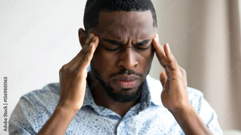 Close-up of a person experiencing a headache