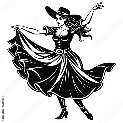 vector illustration of a dancing ballerina