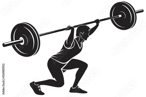 Man Lifting Weights Silhouette