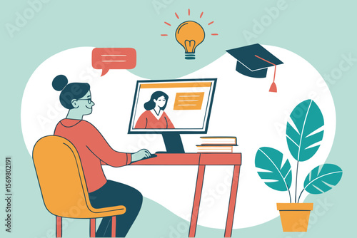 Online Student Attending Virtual Class