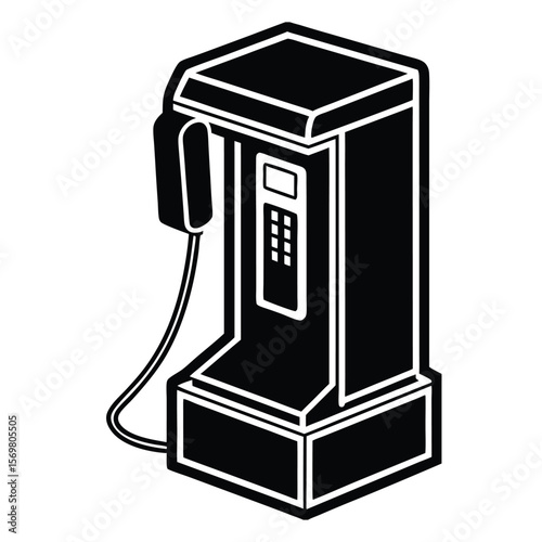 retro telephone isolated on white background