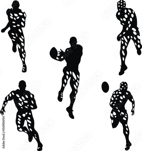 Abstract Silhouettes of Basketball Players in Action