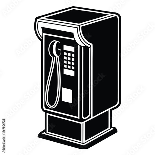 illustration of an old fashioned telephone box