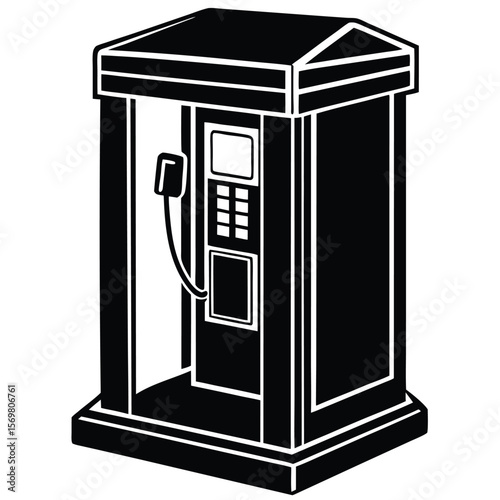 illustration of an old fashioned telephone box