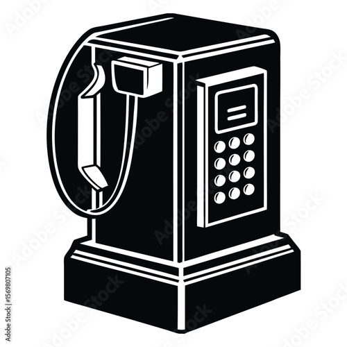 old phone isolated on white background