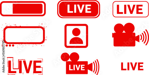 Find the best live streaming icons vector illustration for social media platforms and websites now