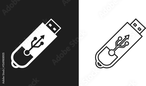 Download usb drive vector icon illustration, flash drive, storage device, portable drive design vector