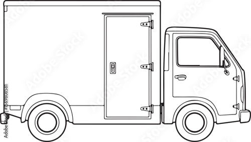 Delivery truck line art illustration vehicle transportation