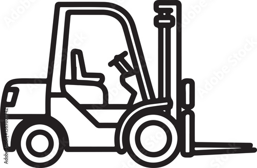 Forklift vehicle line drawing truck industrial