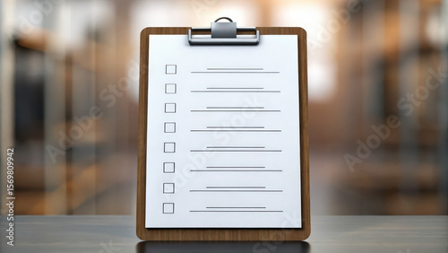 Public Health Ministry clipboard with blank checklist symbolizes organization and planning, essential for public health ministry initiatives