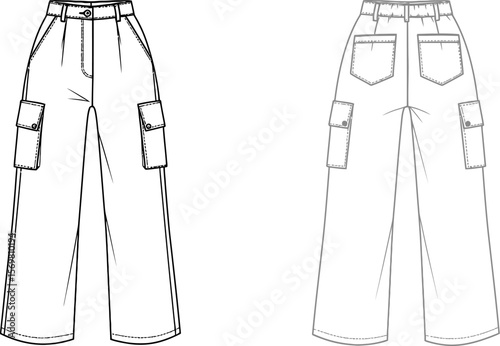 Shop women's wide leg cargo pants high waist with pockets trendy fashion apparel online now sale