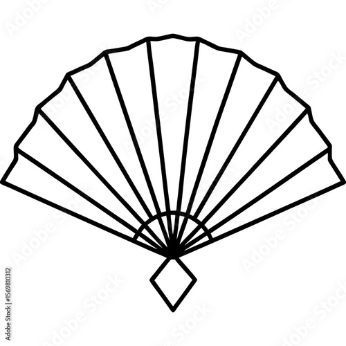 Elegant Fan Outline Vector
