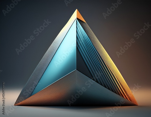 3d triangular prism with slanting face